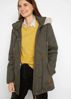 Femme bonprix Vestes & Manteaux|Parka rembourrée avec bordure sherpa