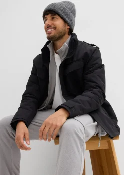 bonprix Parka technique imperméable à capuche enroulable et épaulettes|Homme Vestes