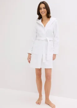 bonprix Peignoir à capuche en éponge 100% coton|Femme Peignoirs|Basiques