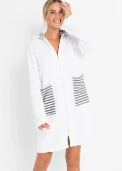 bonprix Peignoir de bain zippé en éponge|Femme Peignoirs