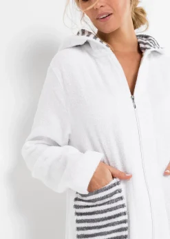 bonprix Peignoir de bain zippé en éponge|Femme Peignoirs