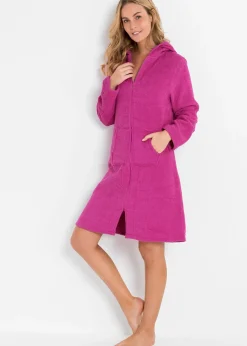 bonprix Peignoir en éponge de coton avec fermeture zippée|Femme Peignoirs