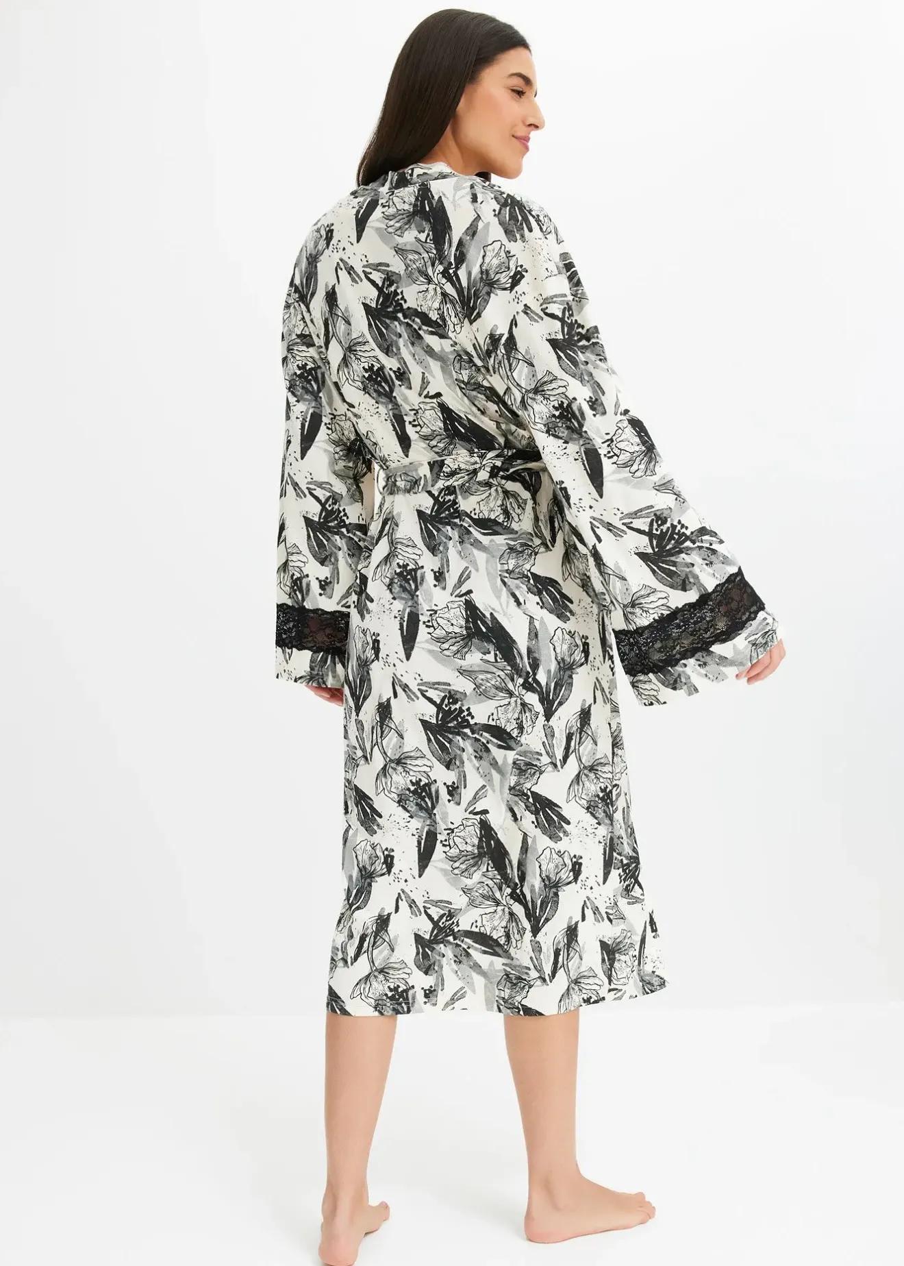 Femme bonprix Peignoirs|Peignoir kimono doux en viscose mélangée