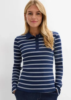 Femme bonprix T-Shirts & Tops|Polo côtelé