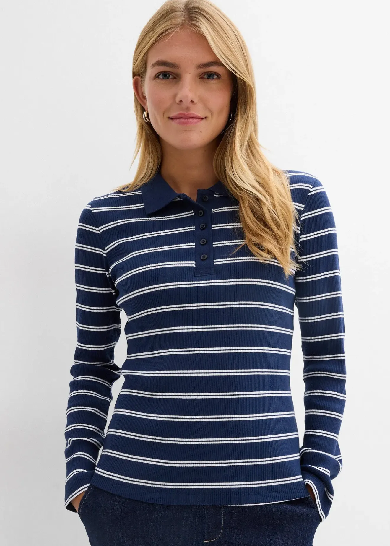 Femme bonprix T-Shirts & Tops|Polo côtelé