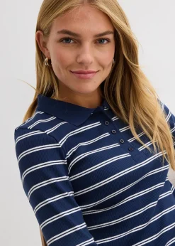Femme bonprix T-Shirts & Tops|Polo côtelé