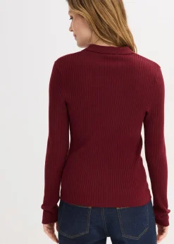 bonprix Polo en fine maille à boutons|Femme Maille|Pulls & Gilets