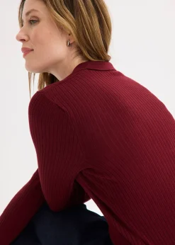 bonprix Polo en fine maille à boutons|Femme Maille|Pulls & Gilets