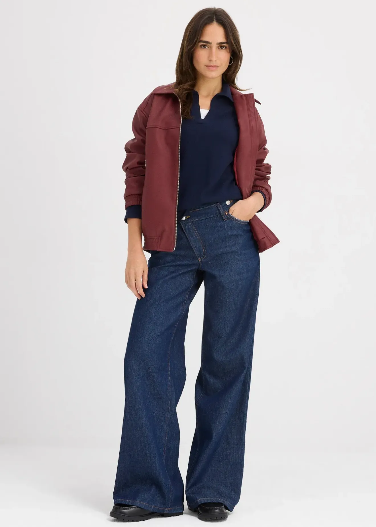 Femme bonprix Basiques|T-Shirts & Tops|Polo en fine viscose