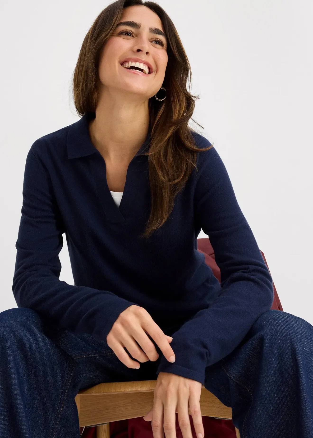 Femme bonprix Basiques|T-Shirts & Tops|Polo en fine viscose