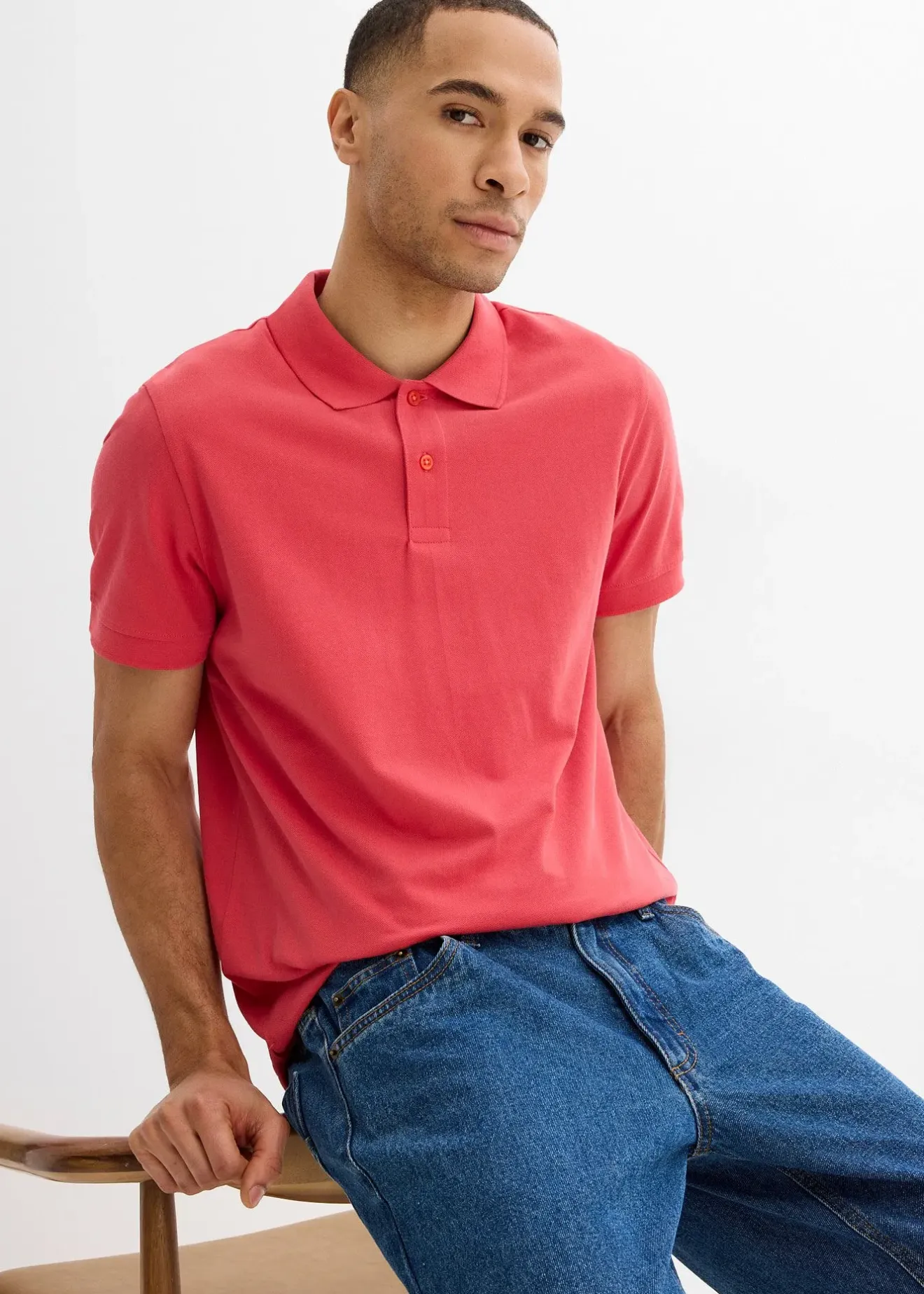 Homme bonprix T-Shirts & Polos|Polo en maille piquée 100% coton