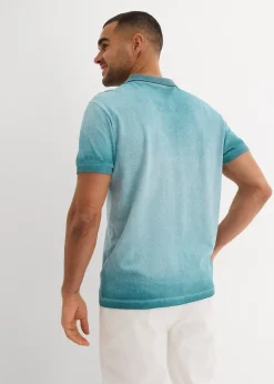 Homme bonprix T-Shirts & Polos|Polo en maille piquée à l’aspect délavé