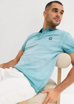 Homme bonprix T-Shirts & Polos|Polo en maille piquée à l’aspect délavé