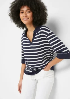 Femme bonprix T-Shirts & Tops|Polo en mélange coton-viscose