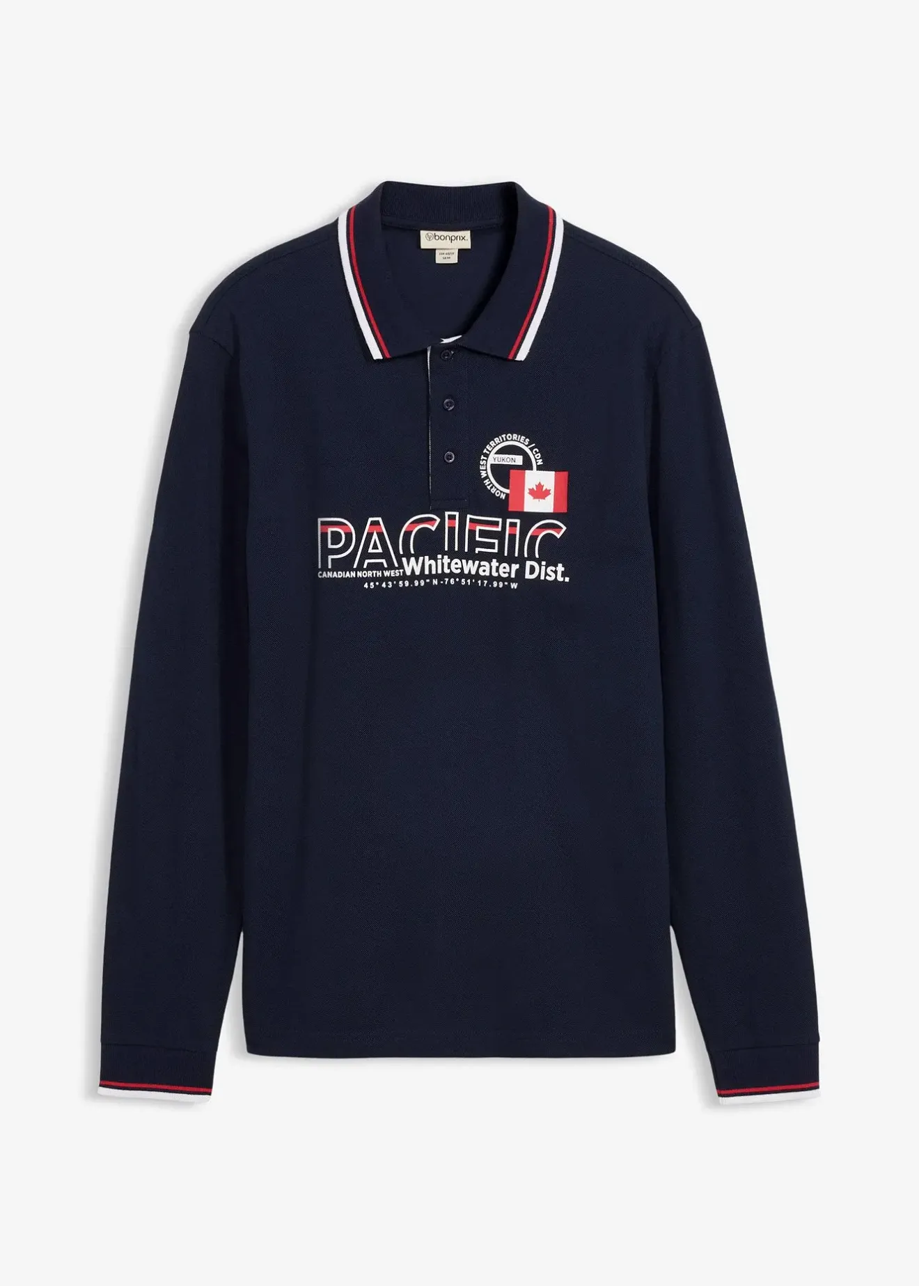 bonprix Polo manches longues en maille piquée 100% coton|Homme T-Shirts & Polos