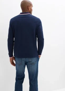 bonprix Polo manches longues en maille piquée 100% coton|Homme T-Shirts & Polos