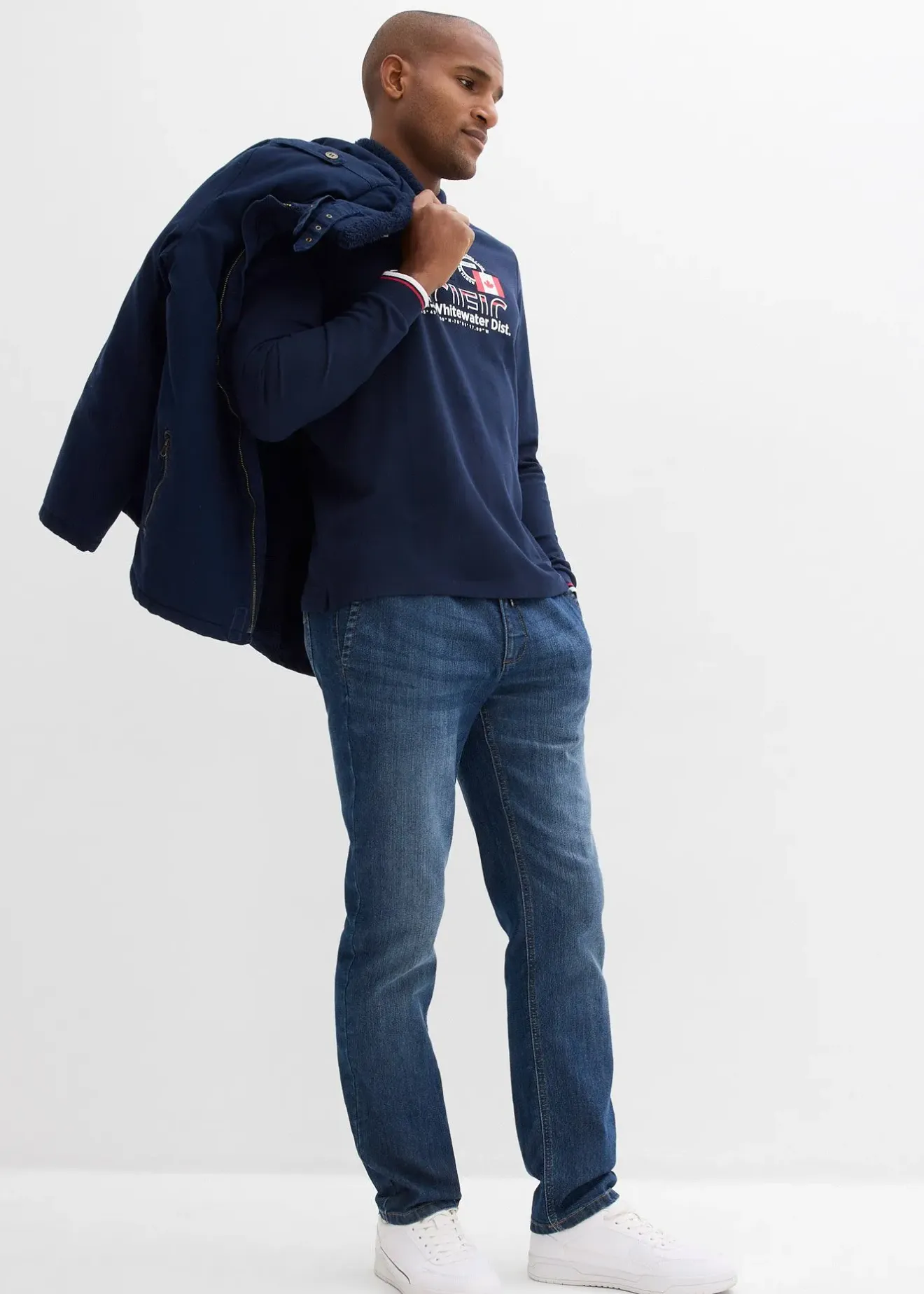 bonprix Polo manches longues en maille piquée 100% coton|Homme T-Shirts & Polos