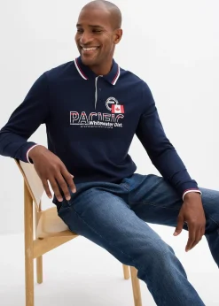 bonprix Polo manches longues en maille piquée 100% coton|Homme T-Shirts & Polos