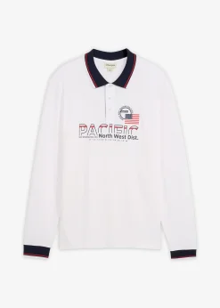 Homme bonprix T-Shirts & Polos|Polo manches longues en maille piquée 100% coton