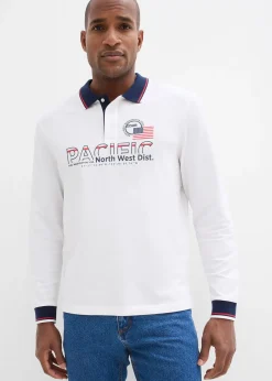 Homme bonprix T-Shirts & Polos|Polo manches longues en maille piquée 100% coton