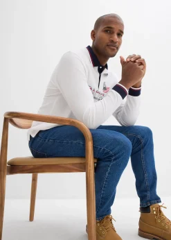 Homme bonprix T-Shirts & Polos|Polo manches longues en maille piquée 100% coton