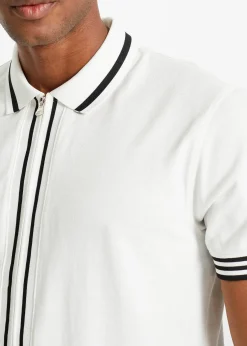 bonprix Polo zippé en maille piquée 100% coton|Homme T-Shirts & Polos