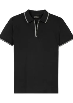 Homme bonprix T-Shirts & Polos|Polo zippé en maille piquée 100% coton