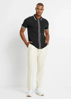 Homme bonprix T-Shirts & Polos|Polo zippé en maille piquée 100% coton