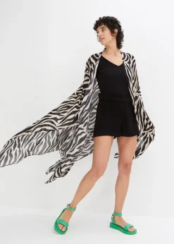 Femme bonprix Ponchos|Maille|Poncho à motif zèbre