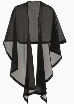 Femme bonprix Ponchos|Maille|Poncho-écharpe avec détail en satin