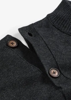 bonprix Pull à boutonnage asymétrique|Femme Maille|Pulls & Gilets