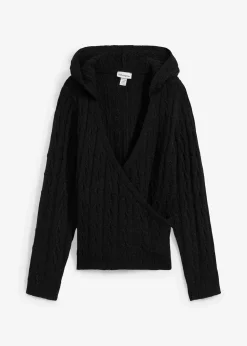 bonprix Pull à capuche et base asymétrique|Femme Maille|Pulls & Gilets