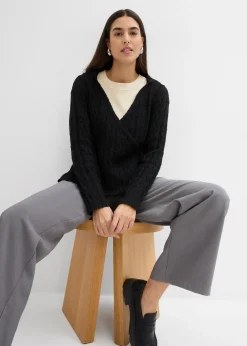 bonprix Pull à capuche et base asymétrique|Femme Maille|Pulls & Gilets