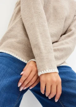 Femme bonprix Maille|Pulls & Gilets|Pull à col montant