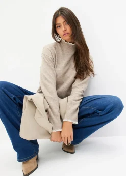 Femme bonprix Maille|Pulls & Gilets|Pull à col montant