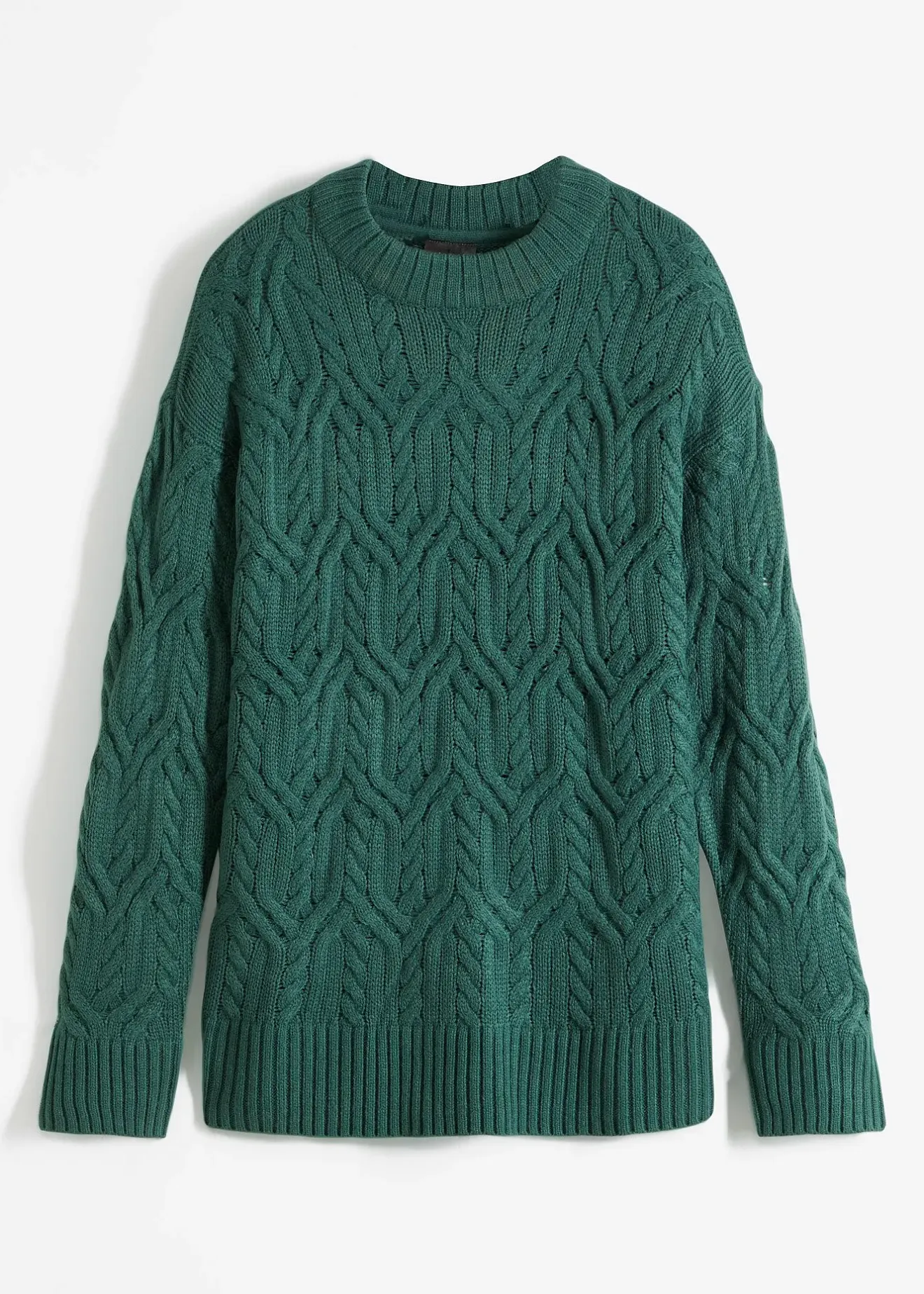 Femme bonprix Maille|Pulls & Gilets|Pull à col rond avec motif torsadé