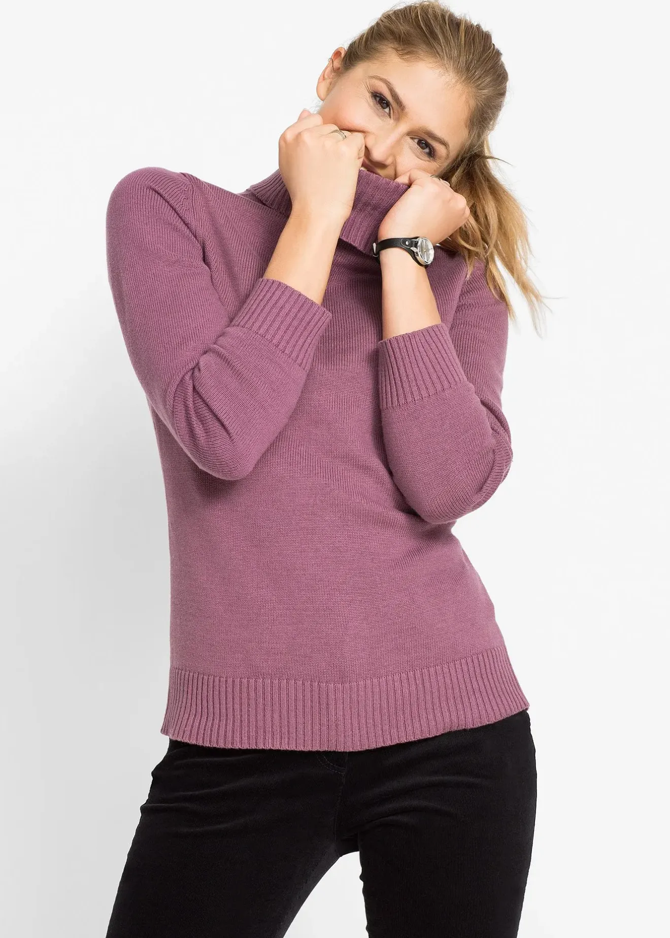 Femme bonprix Maille|Pulls & Gilets|Pull à col roulé