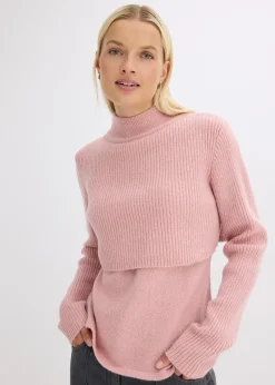 bonprix Pull à effet superposé|Femme Maille|Pulls & Gilets