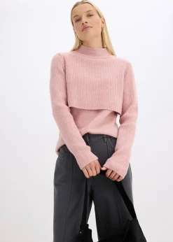 bonprix Pull à effet superposé|Femme Maille|Pulls & Gilets