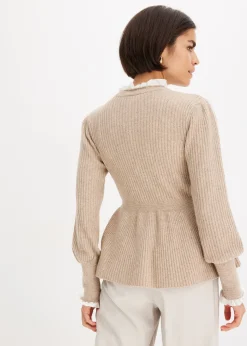 Femme bonprix Maille|Pulls & Gilets|Pull à empiècement chemisier