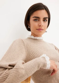 Femme bonprix Maille|Pulls & Gilets|Pull à empiècement chemisier