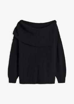 bonprix Pull à encolure Bardot asymétrique|Femme Maille|Pulls & Gilets