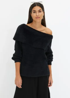 bonprix Pull à encolure Bardot asymétrique|Femme Maille|Pulls & Gilets