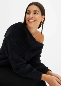 bonprix Pull à encolure Bardot asymétrique|Femme Maille|Pulls & Gilets