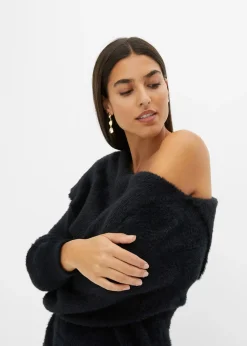 bonprix Pull à encolure Bardot asymétrique|Femme Maille|Pulls & Gilets