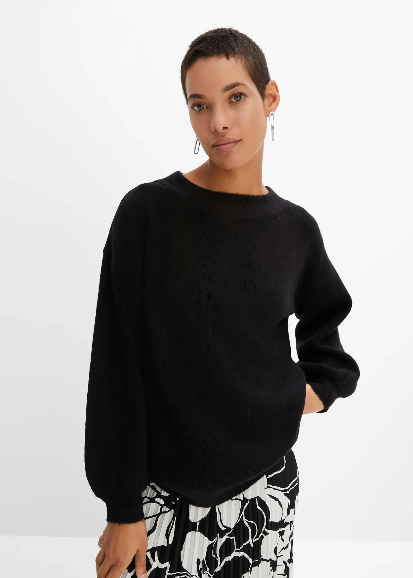 bonprix Pull à manches ballon|Femme Maille|Pulls & Gilets