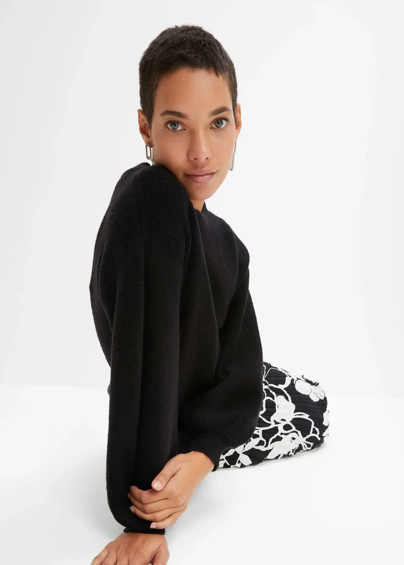 bonprix Pull à manches ballon|Femme Maille|Pulls & Gilets