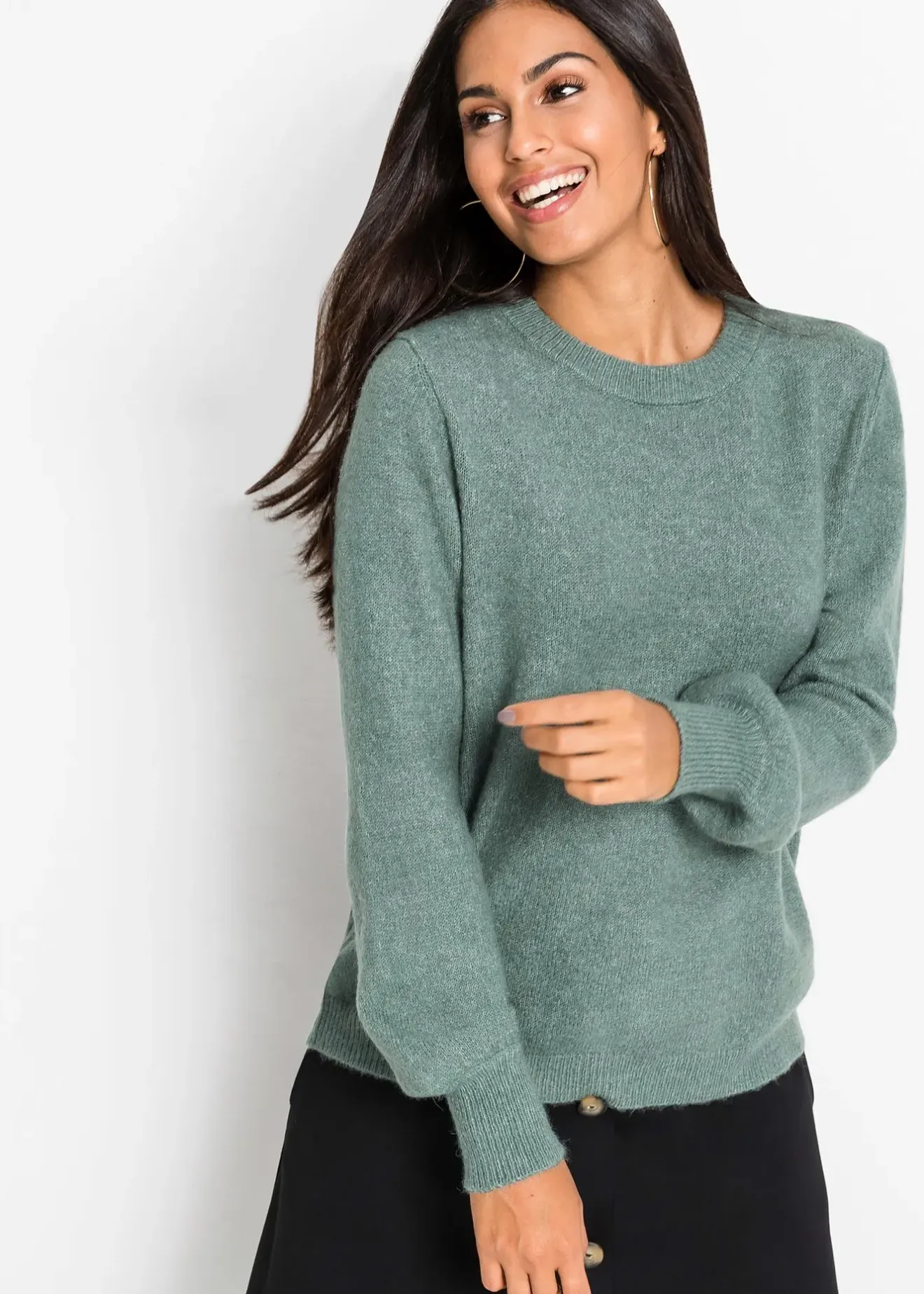 bonprix Pull à manches ballon|Femme Maille|Pulls & Gilets