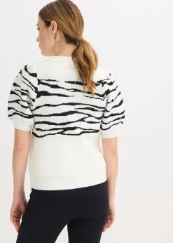 bonprix Pull à manches bouffantes|Femme Maille|Pulls & Gilets