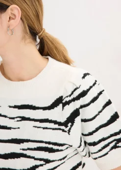 bonprix Pull à manches bouffantes|Femme Maille|Pulls & Gilets